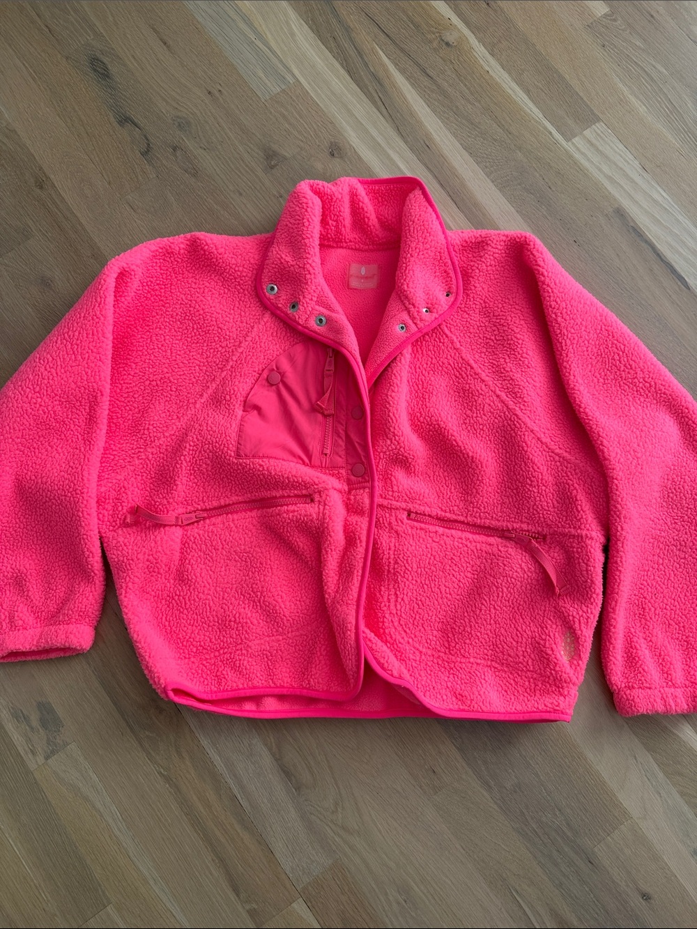 FP Movement by Free People Hot Pink Fleece Puffer Jacket